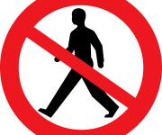 Image showing no pedestrian access road sign