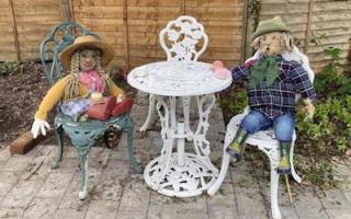 Competition winner tea party scarecrows