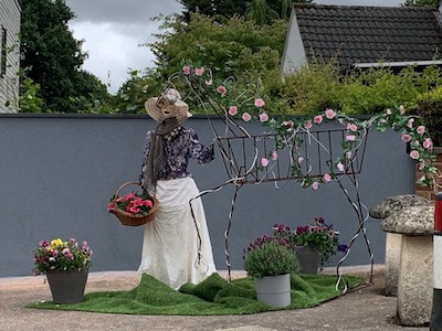 Flower seller lady scarecrow